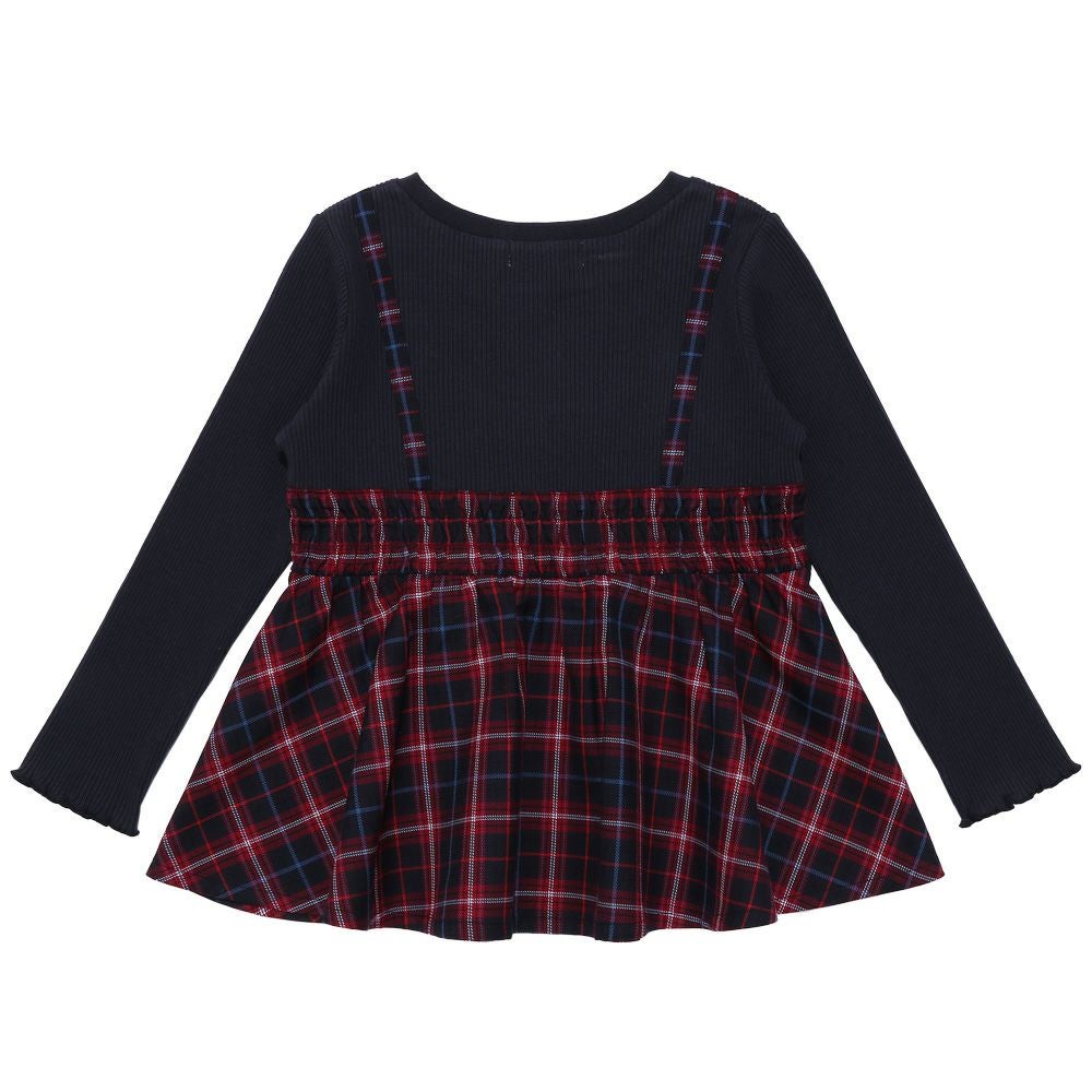 千鳥柄&チェック柄 重ね着風 ペプラムTシャツ|ベビー・子供服 通販 千鳥柄&チェック柄 重ね着風 ペプラムTシャツ|ベビー・子供服 通販