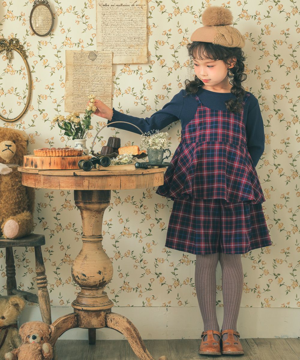 TEENBOOP チェック柄ペプラム 千鳥柄＆チェック柄 重ね着風 ペプラムTシャツ｜ベビー・子供服 通販