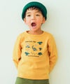 ベビー服 男の子 ロゴ 恐竜 刺繍 くすみカラー かっこいい おしゃれ ティーシャツ トドラー キッズ イエロー(04) モデル画像アップ