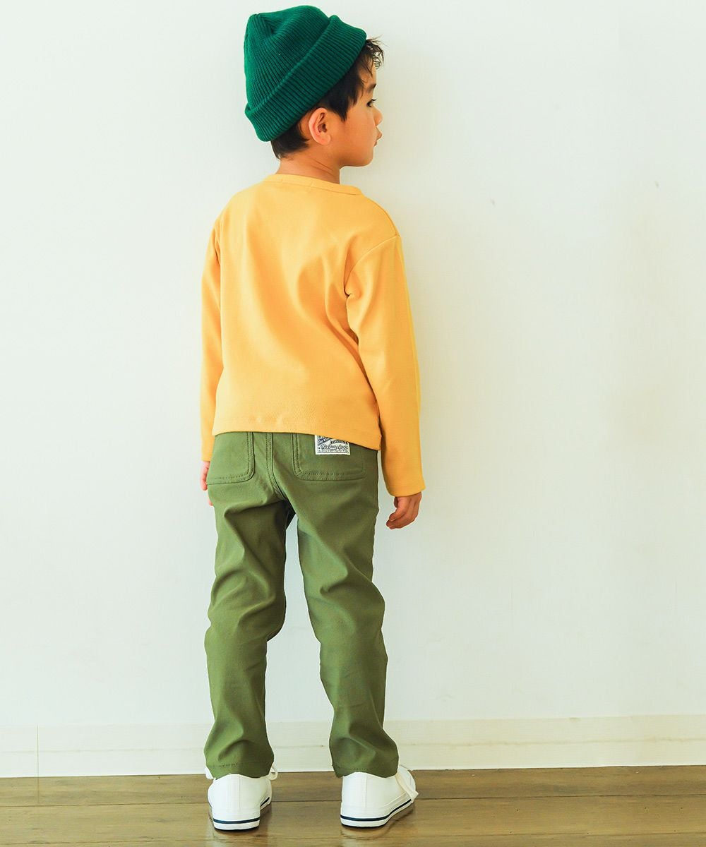 ベビー服 男の子 ロゴ 恐竜 刺繍 くすみカラー かっこいい おしゃれ ティーシャツ トドラー キッズ イエロー(04) モデル画像2