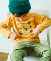 ベビー服 男の子 ロゴ 恐竜 刺繍 くすみカラー かっこいい おしゃれ ティーシャツ トドラー キッズ イエロー(04) モデル画像3