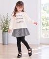 ベビー服 女の子 千鳥柄 10分丈 スカッツ ホワイト×ブラック(10) モデル画像アップ
