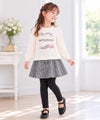 ベビー服 女の子 千鳥柄 10分丈 スカッツ ホワイト×ブラック(10) モデル画像全身