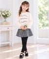 ベビー服 女の子 千鳥柄 10分丈 スカッツ ホワイト×ブラック(10) モデル画像1