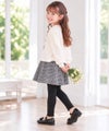 ベビー服 女の子 千鳥柄 10分丈 スカッツ ホワイト×ブラック(10) モデル画像2