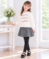 ベビー服 女の子 千鳥柄 10分丈 スカッツ ホワイト×ブラック(10) モデル画像3