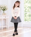 ベビー服 女の子 千鳥柄 10分丈 スカッツ ホワイト×ブラック(10) モデル画像4