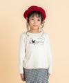 子供服 女の子 女の子モチーフ 音符ピアノプリント Tシャツ オフホワイト(11) モデル画像1