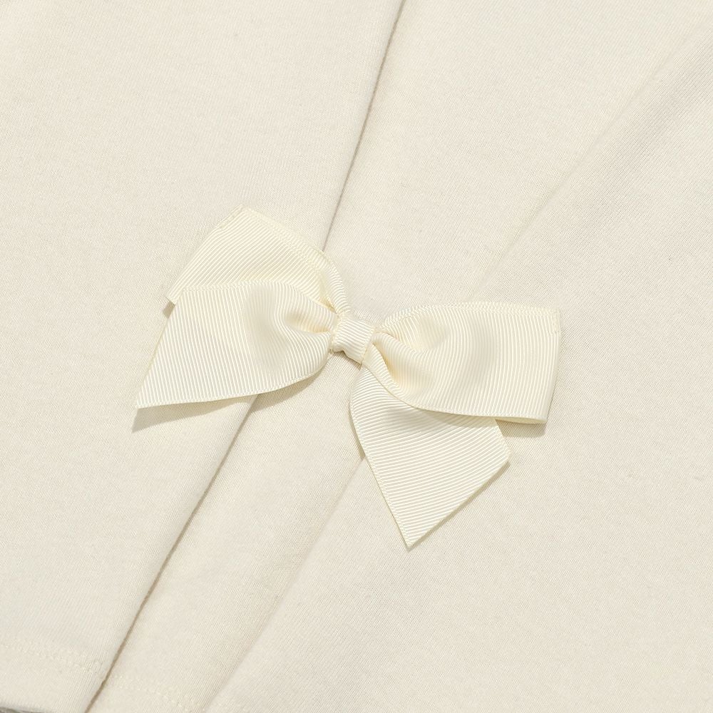 子供服 女の子 フォーマルドレス刺繍 ロゴTシャツ オフホワイト(11) デザインポイント2