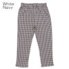 ベビー服 男の子 チェック柄10分丈パンツ　紺×白　前