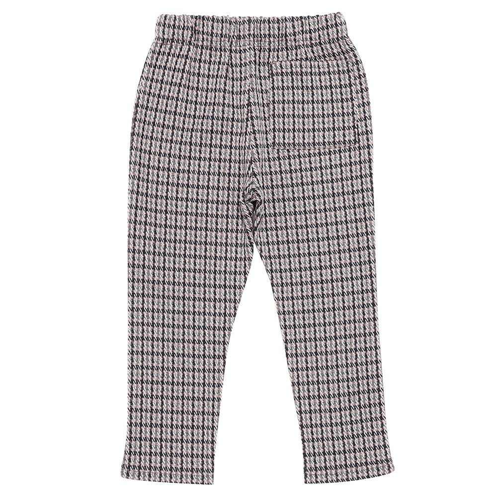 ベビー服 男の子 チェック柄10分丈パンツ　紺×白　後ろ