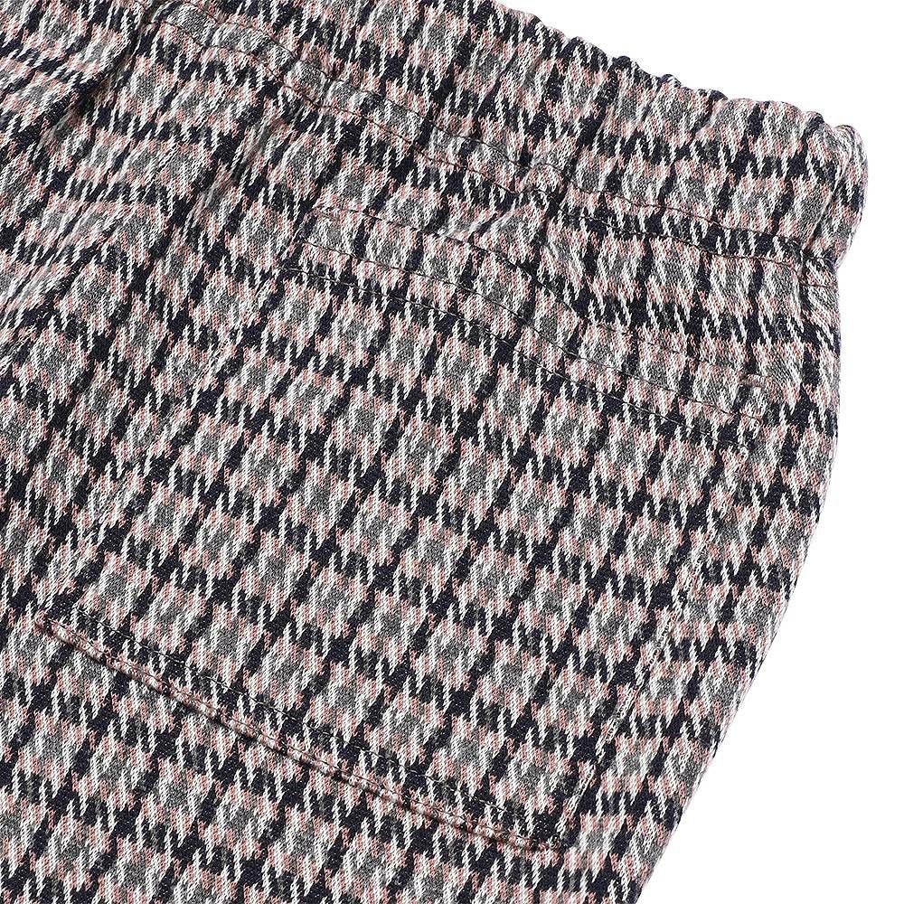 ベビー服 男の子 チェック柄10分丈パンツ　紺×白　部分詳細1