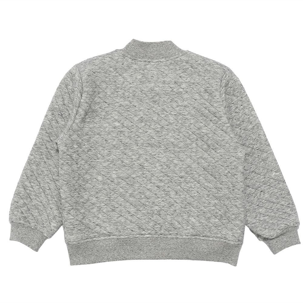 ベビー服 男の子 電車乗り物ワッペン キルティング　パーカージャケット 杢ｸﾞﾚｰ(92) 背面