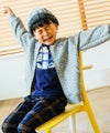 ベビー服 男の子 電車乗り物ワッペン キルティング　パーカージャケット 杢ｸﾞﾚｰ(92) モデル画像2