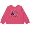 子供服 女の子 女の子モチーフ ロゴ プリント裏毛 トレーナー ピンク(02) 正面