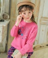 子供服 女の子 女の子モチーフ ロゴ プリント裏毛 トレーナー ピンク(02) モデル画像1
