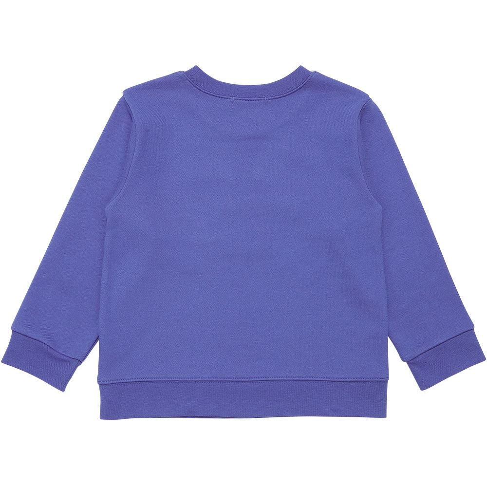 ベビー服 男の子 電車ワッペン＆プリント 乗り物シリーズ裏毛トレーナー ブルー(61) 後ろ