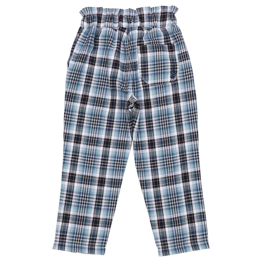 子供服 女の子 綿100％ チェック柄パンツ ブルー(61) 背面