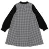 ベビー服 女の子 千鳥柄 音符刺? ワンピース ホワイト×ブラック(10) 背面