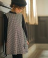 ベビー服 女の子 千鳥柄 音符刺? ワンピース ホワイト×ブラック(10) モデル画像4
