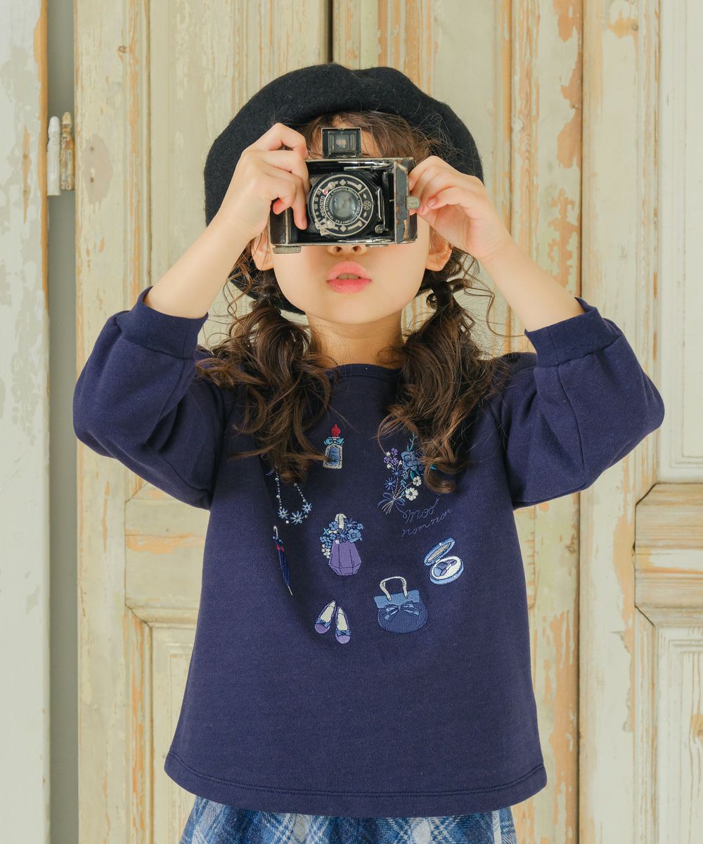 香水瓶 お花 リボン 刺繍 裏毛トレーナー｜ベビー・子供服 通販