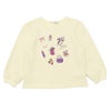 子供服 女の子 香水瓶 お花 リボン 刺繍 裏毛トレーナー アイボリー(12) 正面