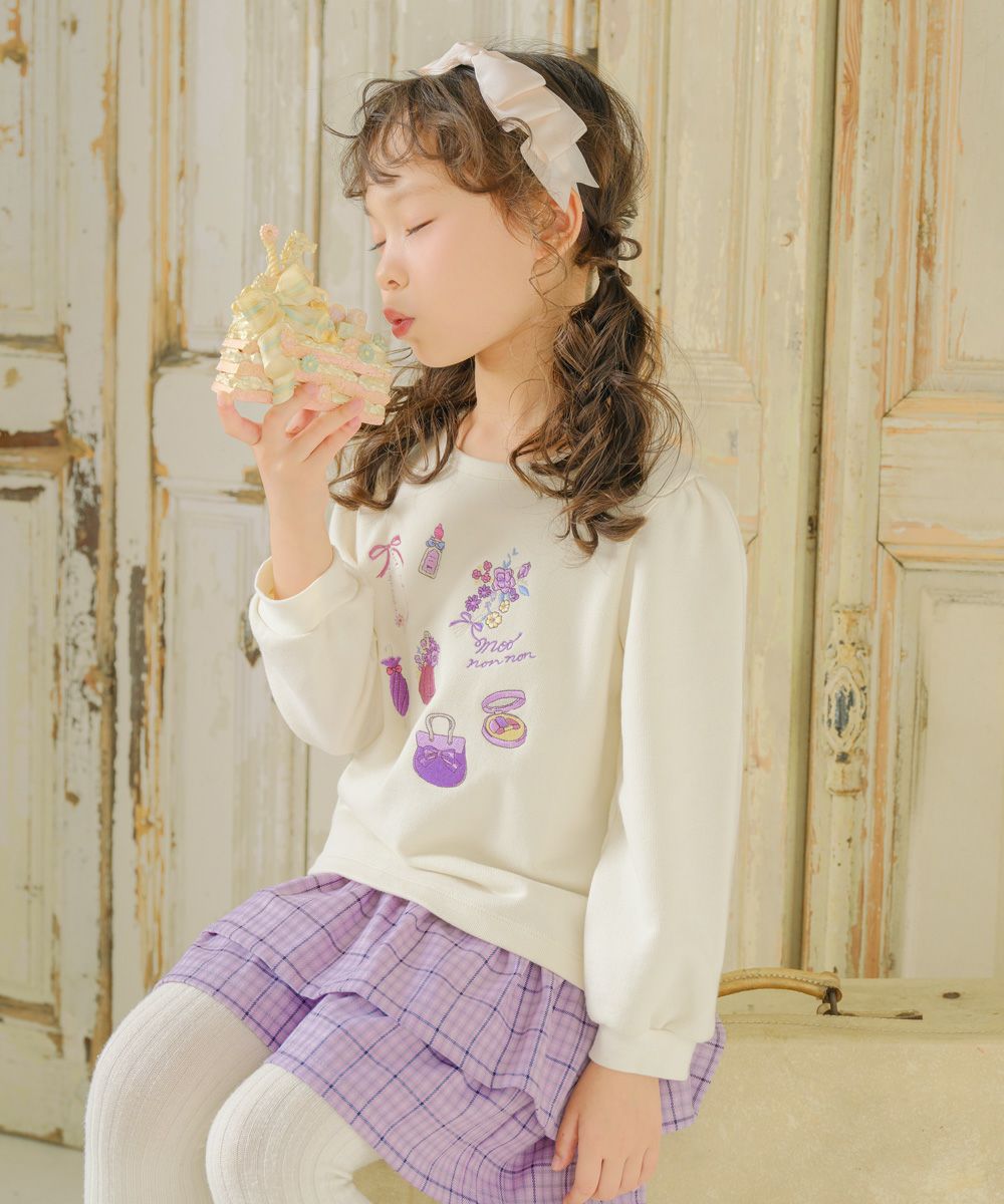 香水瓶 お花 リボン 刺繍 裏毛トレーナー｜ベビー・子供服 通販