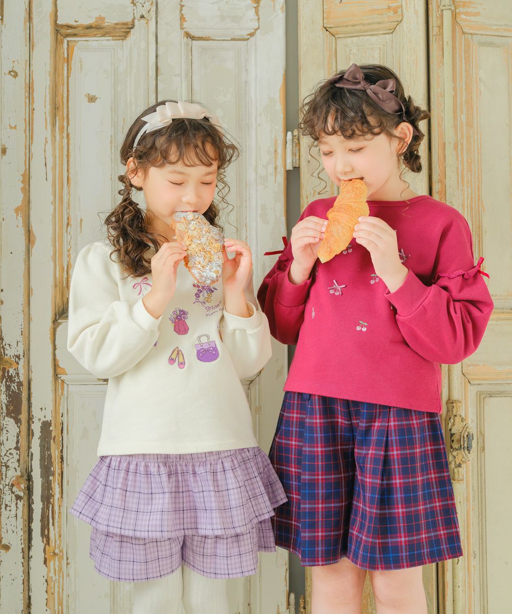香水瓶 お花 リボン 刺繍 裏毛トレーナー｜ベビー・子供服 通販