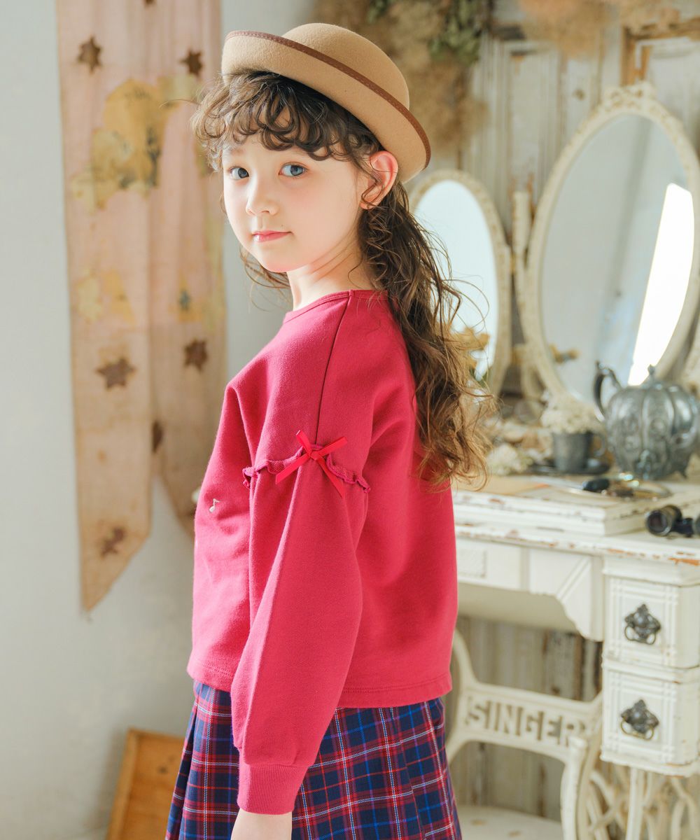 TIME SALE】さくらんぼ 音符 刺繍 リボン トレーナー｜ベビー・子供服