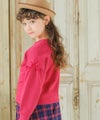 ベビー服 女の子 キッズ ドドラー ジュニア 袖リブ フリル さくらんぼ リボン 音符 刺繍 ピンク(02) モデル画像3