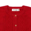 ベビー服 女の子 綿100％ ケーブルニット カーディガン レッド(03) デザインポイント1