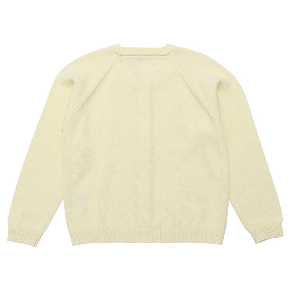 ベビー服 女の子 綿100％ ケーブルニット カーディガン オフホワイト(11) 背面