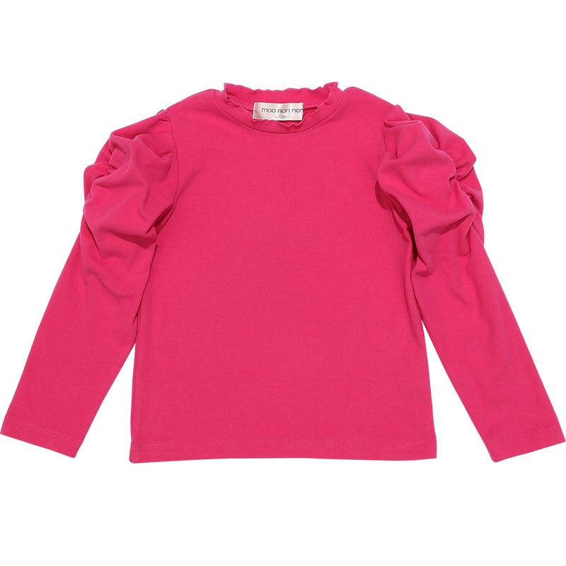 【女の子】小学生におすすめのおしゃれなプチプラ子供服 シャーリング袖 Tシャツ