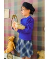子供服 女の子 こども 子ども服 こども服 キッズ ジュニア 無地 シャーリング袖 カットソー ティーシャツ ブルー(61) モデル画像アップ