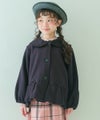 ベビー服 女の子 子ども服 こども服 キッズ ジュニア 羽織り 裏毛起毛 フリル リボン ボタン ブラック(00) モデル画像アップ