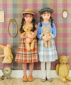 子供服 女の子 チェック柄 裏地付き ドッキングワンピース ブルー(61) モデル画像4