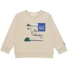 ベビー服 男の子 乗り物 電車 トンネル ポケット ロゴプリント トレーナー ベージュ(51) 正面