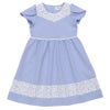 子供服 女の子 日本製 花柄 レース ワンピース ブルー(61) 正面