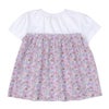ベビー服 女の子 オリジナル花柄 リボン ドッキングTシャツ パープル(91) 背面