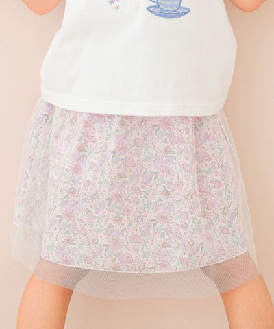 子供服 女の子 オリジナル花柄 チュールスカート
