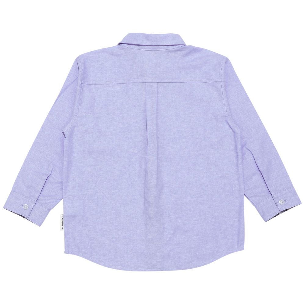 子供服 男の子 チェック柄切り替え ボタン シャツ ブルー(61) 背面