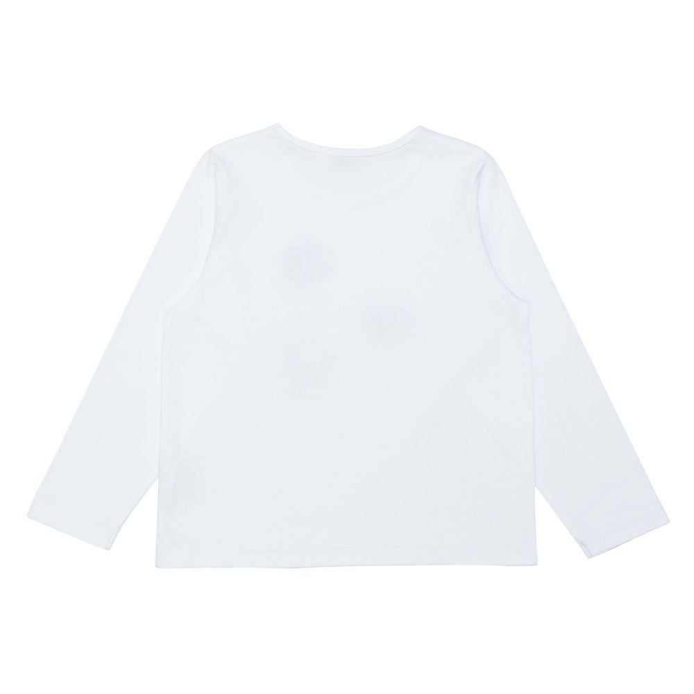 子供服 女の子 こども服 子ども服 綿100％ ロンT トドラー キッズ ジュニア ラメ きらきら リボン モチーフ プリント オフホワイト(11) 背面