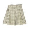 子供服 女の子 チェック柄 飾りボタン キュロットパンツ ベージュ(51) 正面