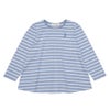 子供服 女の子 バックリボン ＆ 音符 刺繍 ボーダー Tシャツ ブルー(61) 正面