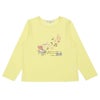 ベビー服 女の子 こども 子ども かわいい ピアノ 音符 ロンT ロンt ロンティー コットン コットン100％ イエロー(04) 正面