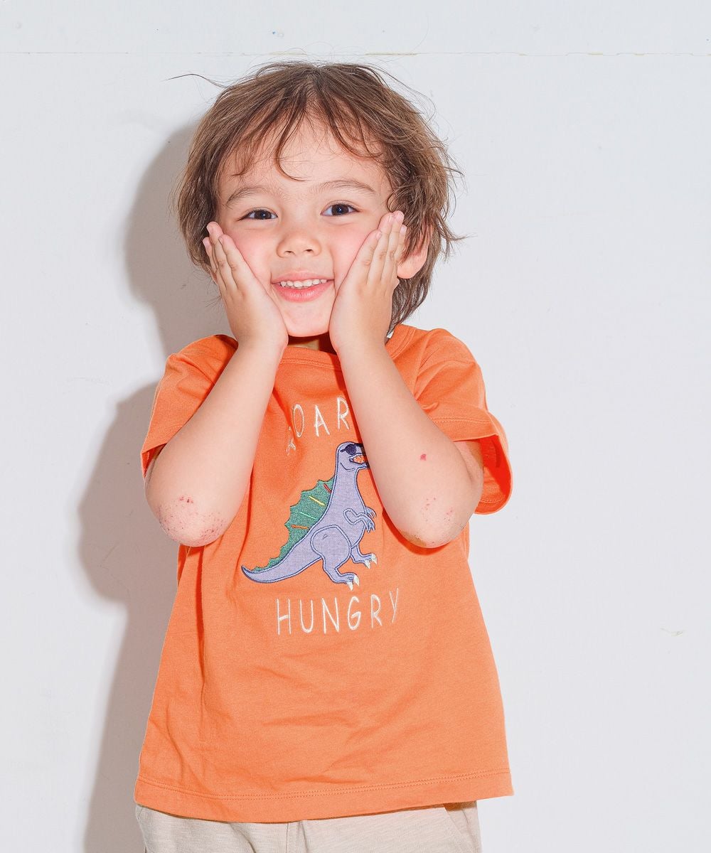 綿100％ 恐竜 刺繍 ロゴ Tシャツ｜ベビー・子供服 通販 moononnon むー