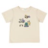 ベビー服 男の子 綿100％ 働く車 刺繍 ワッペン Tシャツ ベージュ(51) 正面