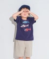 ベビー服 男の子 綿100％ ヘリコプター ワッペン Tシャツ ネイビー(06) モデル画像アップ