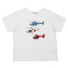 ベビー服 男の子 綿100％ ヘリコプター ワッペン Tシャツ オフホワイト(11) 正面