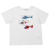 ベビー服 男の子 子ども服 こども キッズ 綿100％ コットン ヘリコプター ワッペン ティーシャツ オフホワイト(11) 正面